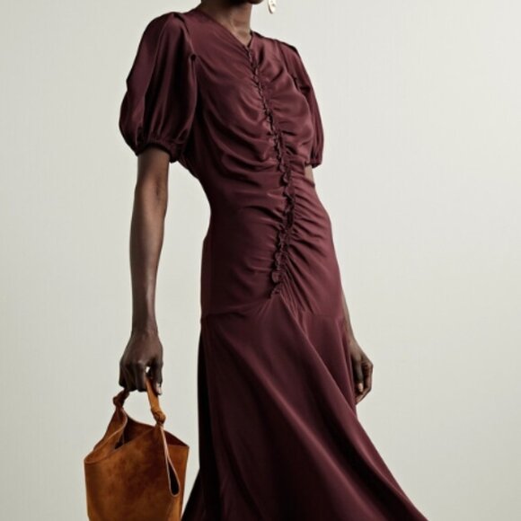 Ulla Johnson Dresses & Skirts - NWOT ULLA JOHNSON 2023 Collection Heleen Silk Midi Dress in Terracotta XS $790